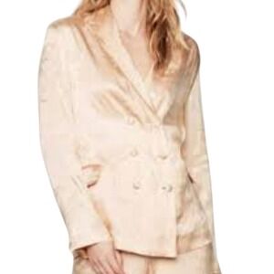 Victoria's Secret Satin Floral Robe Blazer Jacket Peach Size M classy chic